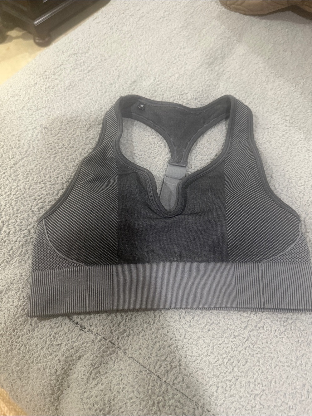 Gymshark Charcoal Gray Racerback Sports Bra